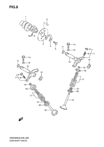 DR200 Распред вал / клапана