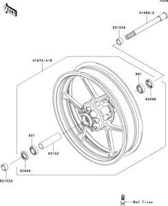 EX650 Переднее колесо