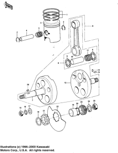 KE175 Crankshaft / piston / rotary valve