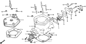 CR125R Cylinder head + cylinder + reed valve 82