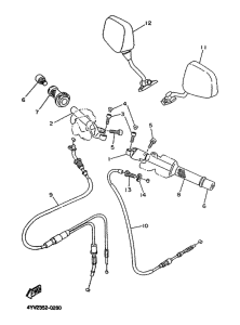 TZR50 Steering handle. cable