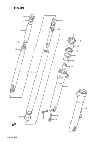 VX800 Передняя вилка