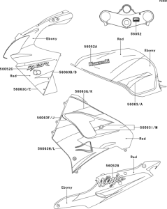 ZX900 Decals(ebony / red)(zx900-e1)