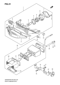 GSX650F Задний комбинированный сигнал