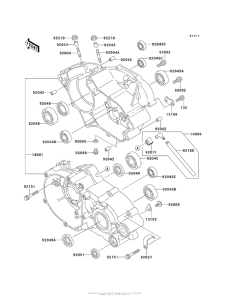 KX100 Картер двигателя