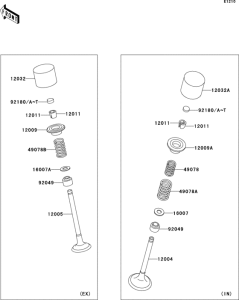 ZX600 Клапана