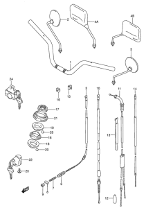 AX100 Handle bar - control cable