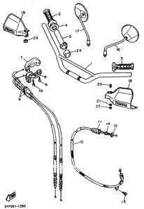 XT600K Steering handle. cable