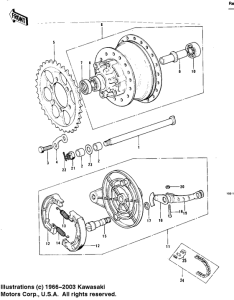 KT250 Rear hub / brake / chain