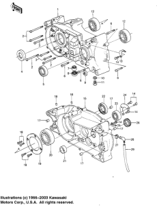 KE250 Картер двигателя