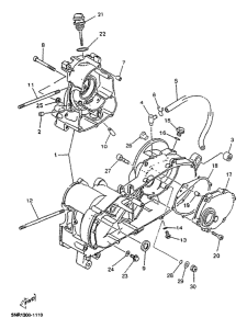 YP125D Картер двигателя