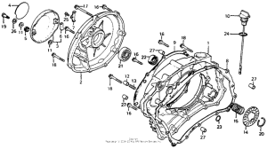 CB400 Right crankcase cover + torque converter case