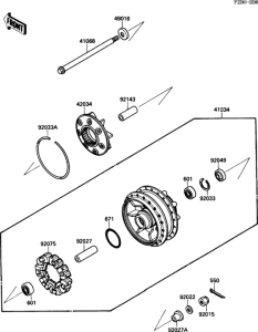VN1500 Заднее колесо и цепь