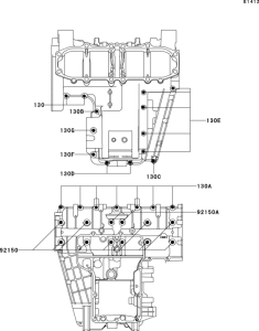 ZX600 Болты крепления картера