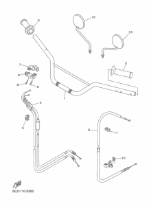 XVS950XR Steering handle & cable