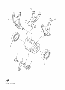 YZ450F Shift cam & fork