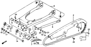 CB450S Swingarm + chain case