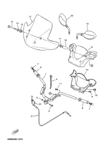 YP125D Steering handle. cable