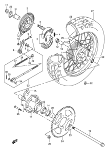 VL125 Rear wheel complete assy