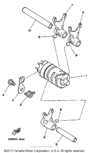 YZ80U Shift cam-fork