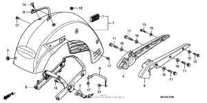 VTX1300T Rear fender + grab rail