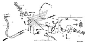 CBR600RR (ABS) Handle lever + switch + cable