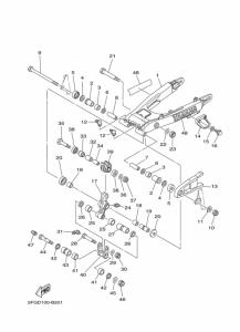 TTR225 Задний рычаг и подвеска