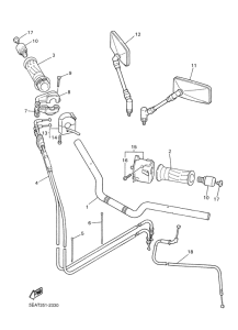 XJR1300 Steering handle. cable