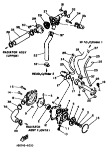 RD500LC Water pump, piping