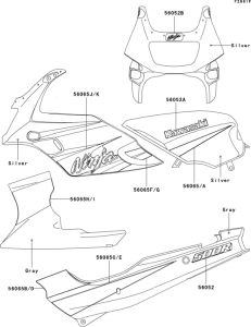 EX500 Decals(silver)(ex500-d9)(cn)