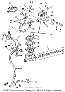 XS650_2F - 1979 Front master cylinder - brake hose