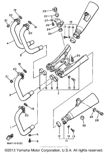 XJ700XSC Выхлопная система
