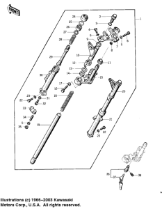 KZ400 Вилка передней оси