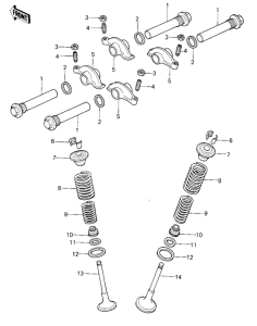 KZ400 Rocker arms / valves