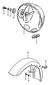 GS550 Headlamp housing - front fender