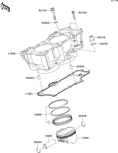 EX650 Цилиндр и поршни