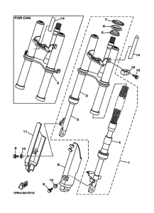 TTR50E Вилка передней оси