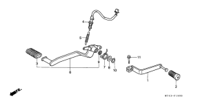 VFR750F Brake pedal assy