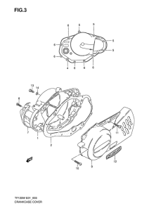 TF125 Crankcase cover ass`y  (v