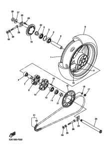 FZ1-SA Rear wheel complete assy
