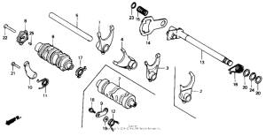 NX125 Вилки и валы выбора передач