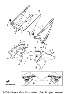 WR250R Боковые обтекатели