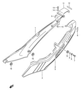 GS500 Обтекатель задний