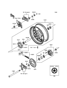 ZX1400 Задняя ступица колеса