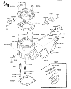 KX500 Головка блока цилиндров / цилиндр