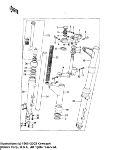 KZ650 Вилка передней оси