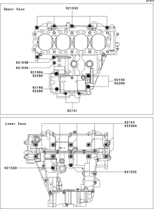 ZX1000 Болты крепления картера
