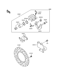 KLE500 Задний тормоз