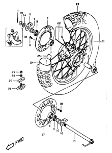 DR350 Rear wheel complete assy