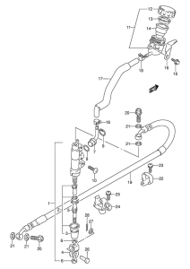 DR250 Задний тормозной цилиндр